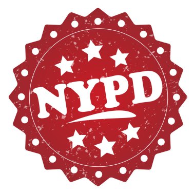 NYPD kırmızı pul beyaz arka plan üzerinde