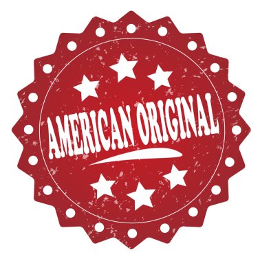 beyaz zemin üzerine Amerikan orijinal kırmızı grunge damgası