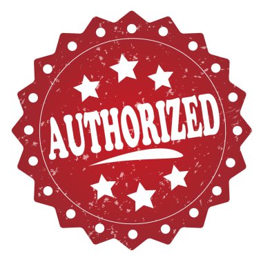 beyaz zemin üzerine kırmızı grunge damga yetkili