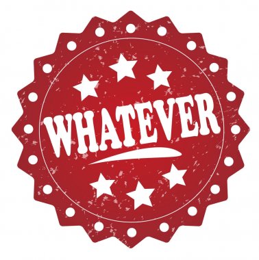 ne olursa olsun beyaz zemin üzerine kırmızı grunge damgası