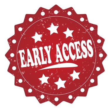 Beyaz arka plan üzerinde erken erişim kırmızı grunge damgası