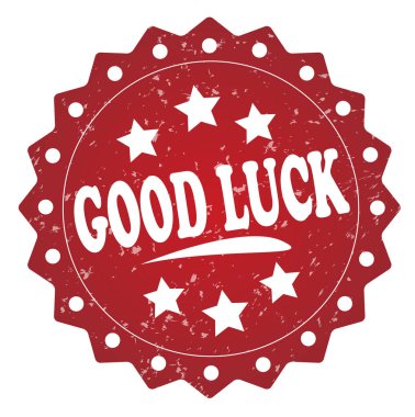 iyi şanslar kırmızı grunge damga beyaz arka plan üzerinde