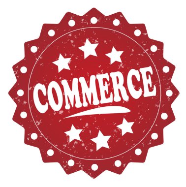 Beyaz arka plan üzerinde ticaret kırmızı pul