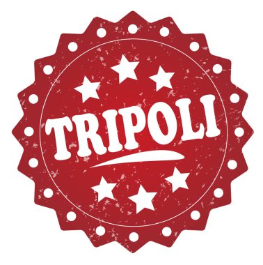 Trablus kırmızı pul beyaz arka plan üzerinde