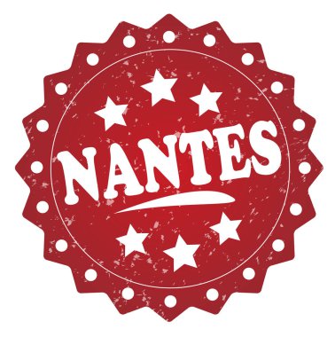 Nantes kırmızı pul beyaz arka plan üzerinde