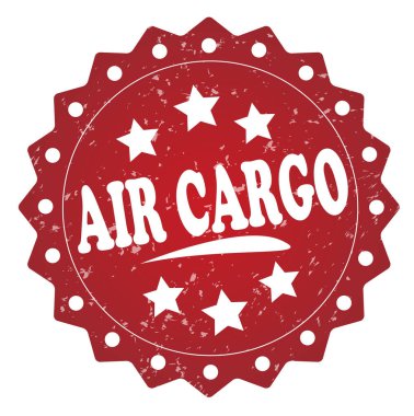 Hava Kargo kırmızı pul beyaz arka plan üzerinde