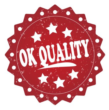 beyaz zemin üzerine kırmızı kalite damgası Tamam