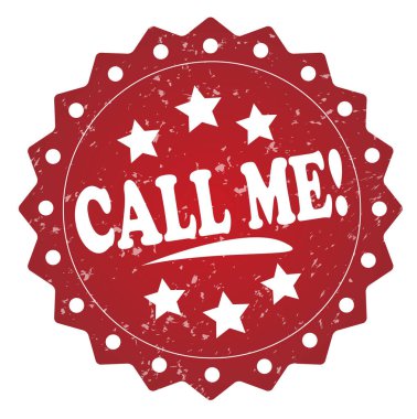 Beni ara! beyaz zemin üzerine kırmızı pul