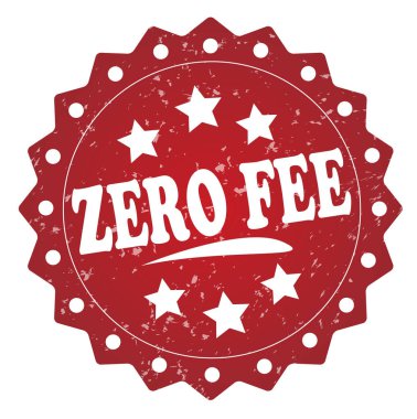 Beyaz arka plan üzerinde sıfır ücret kırmızı pul