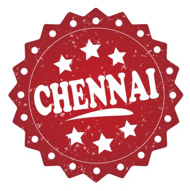Chennai kırmızı pul beyaz arka plan üzerinde