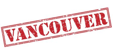 Beyaz arka plan üzerinde Vancouver kırmızı pul