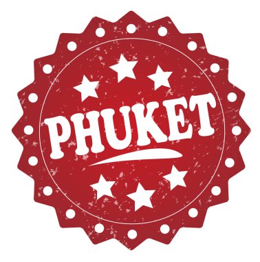 Phuket kırmızı pul beyaz arka plan üzerinde