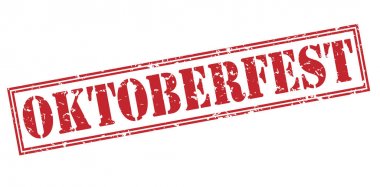 beyaz zemin üzerine kırmızı Oktoberfest damgası
