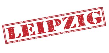 Beyaz arka plan üzerine Leipzig kırmızı damga