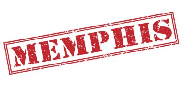Beyaz arka plan üzerinde Memphis kırmızı pul