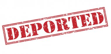 Beyaz arka plan üzerinde sınır dışı kırmızı pul