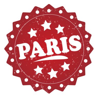 Beyaz arka plan üzerine Paris kırmızı damga