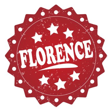Floransa kırmızı grunge damga beyaz arka plan üzerinde
