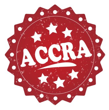 Accra kırmızı grunge damga beyaz arka plan üzerinde