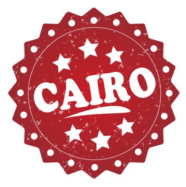 Cario kırmızı grunge damga beyaz arka plan üzerinde