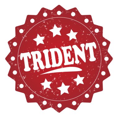 Trident kırmızı grunge damga beyaz arka plan üzerinde