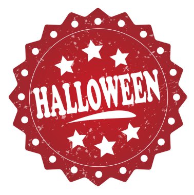 Cadılar Bayramı kırmızı grunge damga beyaz arka plan üzerinde