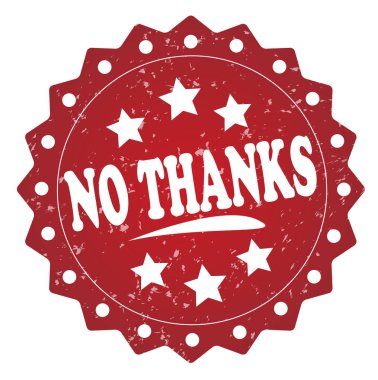 Beyaz arka plan üzerinde damga yok teşekkürler kırmızı grunge