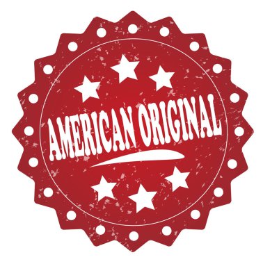 beyaz zemin üzerine Amerikan orijinal kırmızı grunge damgası