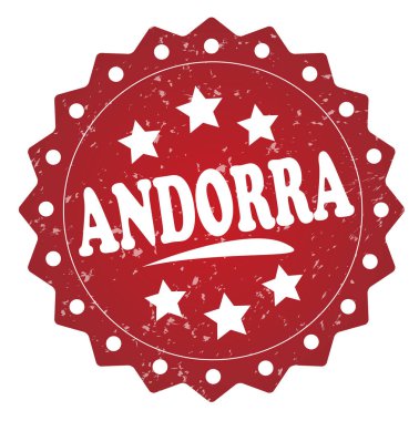 Andorra kırmızı grunge damga beyaz arka plan üzerinde