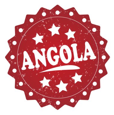 Angola kırmızı grunge damga beyaz arka plan üzerinde