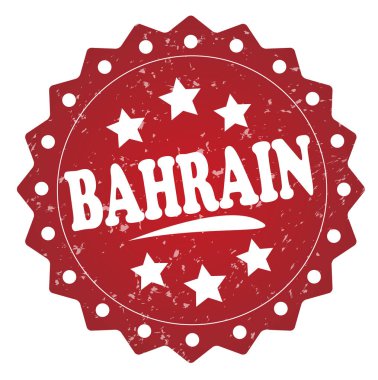 Bahreyn kırmızı grunge damga beyaz arka plan üzerinde