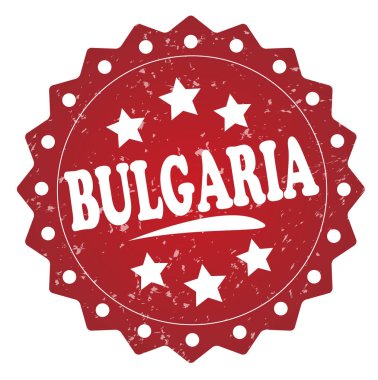 Bulgaristan kırmızı grunge damga beyaz arka plan üzerinde