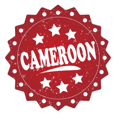Kamerun kırmızı grunge damga beyaz arka plan üzerinde