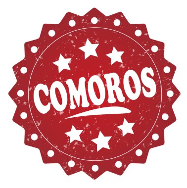 Komor kırmızı grunge damga beyaz arka plan üzerinde