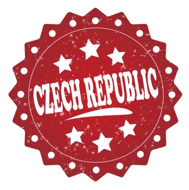 Çek Cumhuriyeti kırmızı grunge damga beyaz arka plan üzerinde