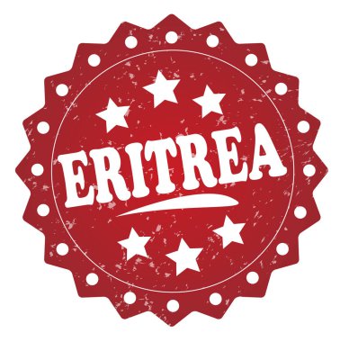 Eritre kırmızı grunge damga beyaz arka plan üzerinde