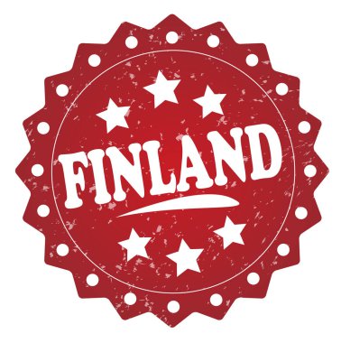 Finlandiya kırmızı grunge damga beyaz arka plan üzerinde