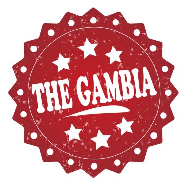 Gambiya kırmızı grunge damga beyaz arka plan üzerinde
