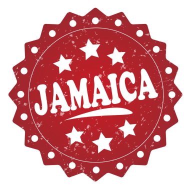 Jamaika kırmızı pul beyaz arka plan üzerinde