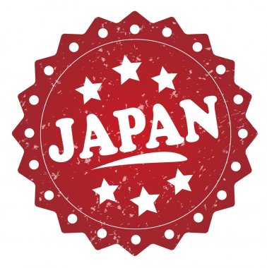Beyaz arka plan üzerine Japonya kırmızı damga