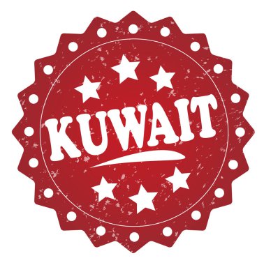 Beyaz arka plan üzerinde izole Kuveyt kırmızı grunge damgası