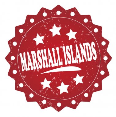 Beyaz arka plan üzerinde izole marshall Adaları kırmızı grunge damgası