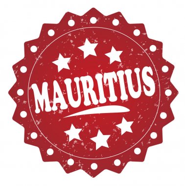mauritius kırmızı grunge damga beyaz arka plan üzerinde izole