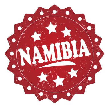 Beyaz arka plan üzerinde izole Namibya kırmızı grunge damgası