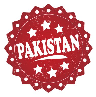 Beyaz arka plan üzerinde izole pakistan kırmızı grunge damgası