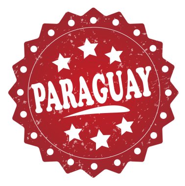Beyaz arka plan üzerinde izole paraguay kırmızı grunge damgası