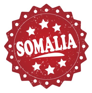 Beyaz arka plan üzerinde izole Somali kırmızı grunge damgası