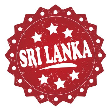 Beyaz arka plan üzerinde izole sri lanka kırmızı grunge damgası