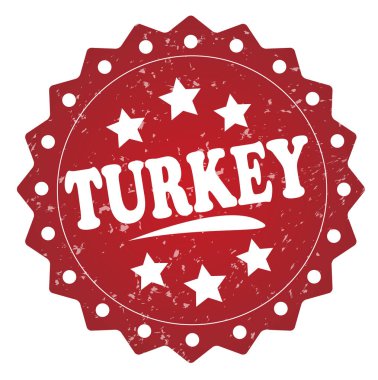 Türkiye'nin kırmızı grunge damga beyaz arka plan üzerinde izole