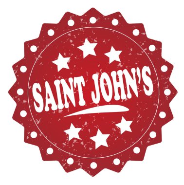 Beyaz arka plan üzerinde izole saint johns kırmızı grunge damgası